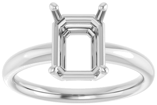 Sužadėtuvių Žiedas „Solitaire“ 14k white gold Emerald 9mm x 7mm (3)
