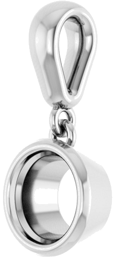 Pakabukas „Bezel-Set Charm“ 14k white gold Round 5.8mm (2)