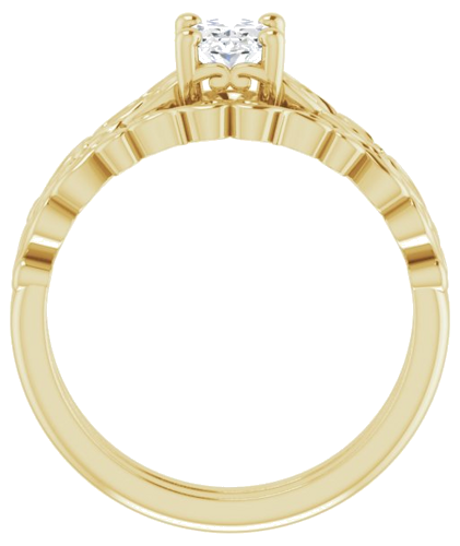Sužadėtuvių Žiedas „Solitaire Sculptural“ 14k yellow gold Oval 7mm x 5mm (7)