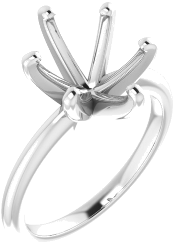 14K White  11x9 mm Oval Solitaire Engagement Ring Mounting (1)