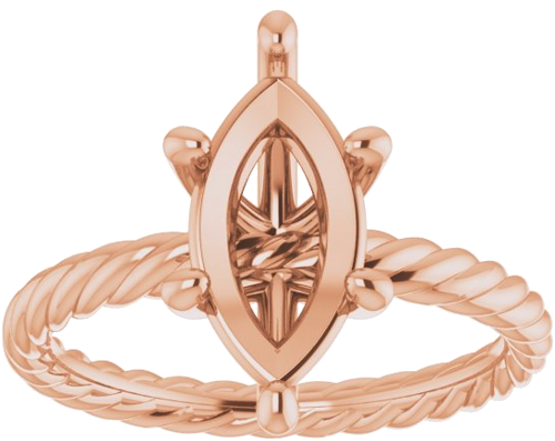 Sužadėtuvių Žiedas „Solitaire“ 585 Rožinis Aukso Marquise 12mm x 6mm (3)