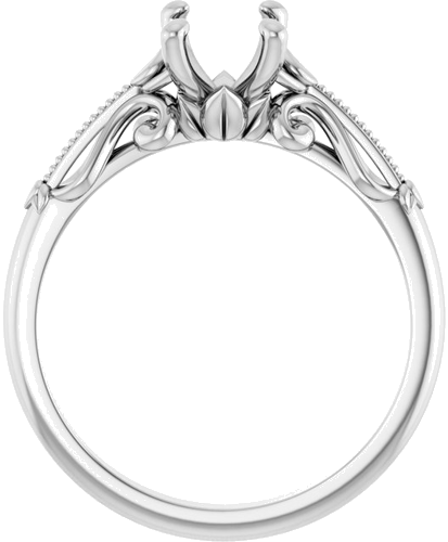 Sužadėtuvių Žiedas „Sculptural-Inspired Solitaire“ 585 Baltojo Aukso Emerald 7mm x 5mm (2)