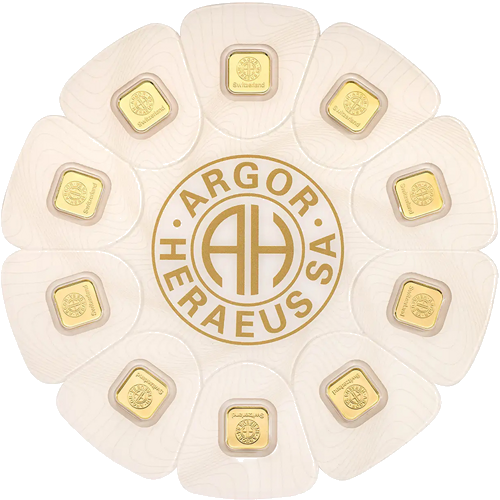 10 x 1 г Multidisc (Златни семена) Инвестиционни златни кюлчета Argor-Heraeus (1)