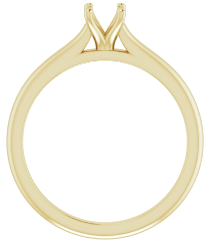 18K Yellow 6x4 mm Oval Solitaire Engagement Ring Mounting (2)
