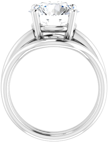 14K White 10 mm Round Engagement Ring Mounting (7)