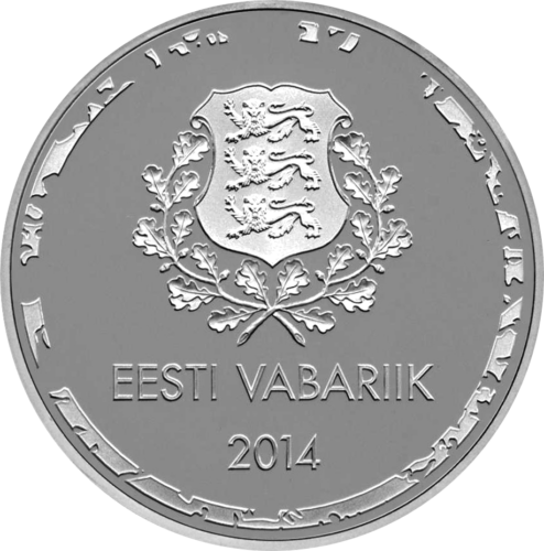 2014 Igaunijas XXII olimpisko spēļu Sočos 10 eiro sudraba monēta (2)