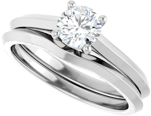 Sužadėtuvių Žiedas „Claw-Prong“ 14k white gold Round 5.2mm (10)