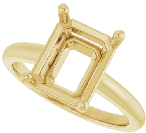 Sužadėtuvių Žiedas „V-End Prong“ 14k yellow gold Emerald 10mm x 8mm (5)