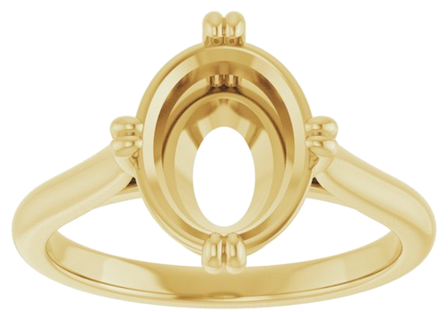 Sužadėtuvių Žiedas „Double Claw-Prong Solitaire“ 14k yellow gold Oval 10mm x 8mm (3)