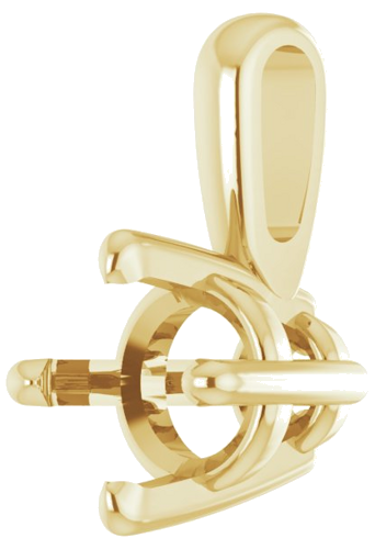 14K Yellow 4.5 mm Round 4-Prong Pendant Mounting (2)