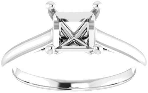 Continuum Sterling Silver  5.5 mm Square Solitaire Engagement Ring Mounting (3)