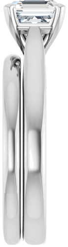 14K White 6 mm Asscher Engagement Ring Mounting (9)