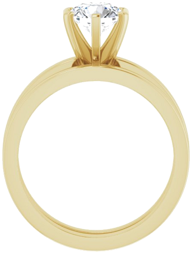 Sužadėtuvių Žiedas „Solitaire“ 750 Geltonojo Aukso Round 6.5mm (7)