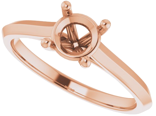 Sužadėtuvių Žiedas „Claw-Prong“ 14k rose gold Round 6mm (5)