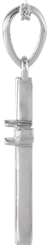 Sterling Silver 3 mm Round Cross Pendant Mounting (2)
