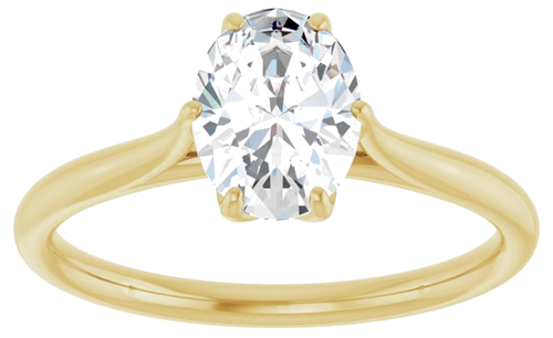 14K Yellow 8x6 mm Oval Engagement Ring Mounting (8)