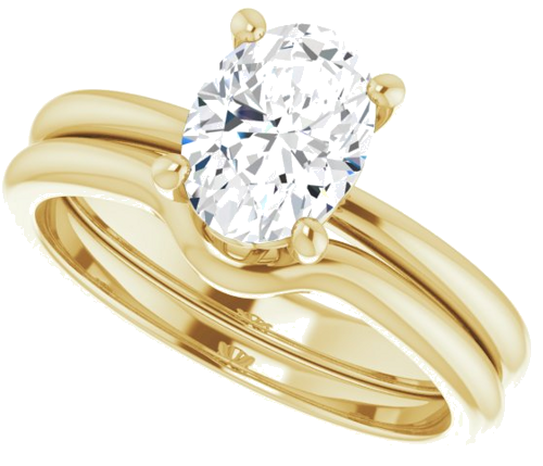 Sužadėtuvių Žiedas „Solitaire“ 585 Geltonojo Aukso Oval 8mm x 6mm (10)