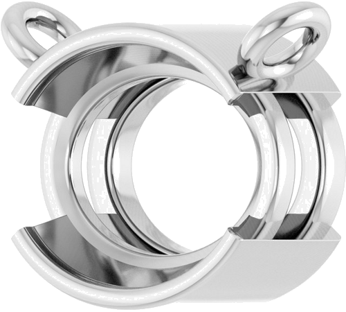 Pakabukas „Half-Bezel Solitaire“ 10k white gold Oval 8mm x 6mm (2)