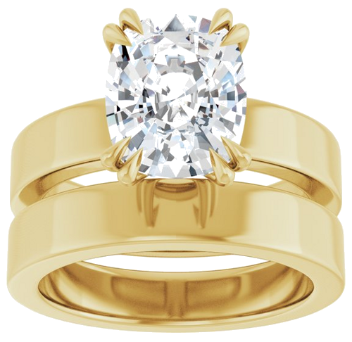 Sužadėtuvių Žiedas „Double Claw-Prong Solitaire“ 14k yellow gold Elongated Cushion 10mm x 8mm (8)