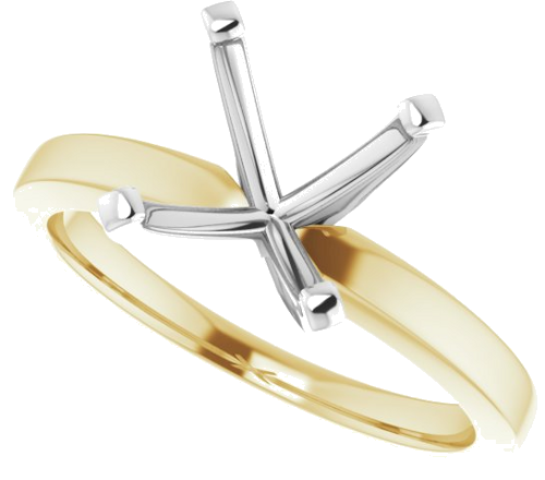 Sužadėtuvių Žiedas „Solitaire“ 585 Baltojo Ir Geltonojo Aukso Square 6.5mm (5)