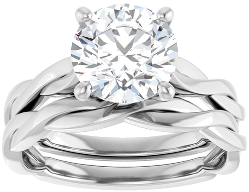 Sužadėtuvių Žiedas „Infinity-Inspired“ 14k white gold Round 8mm (8)