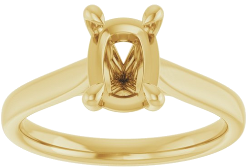 Sužadėtuvių Žiedas „Claw-Prong Solitaire“ 14k yellow gold Elongated Cushion 8mm x 6mm (3)