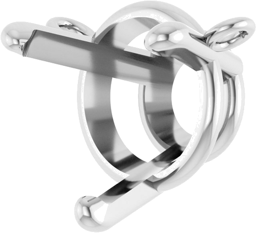 14K White 8 mm Round 3-Prong Necklace Center (2)