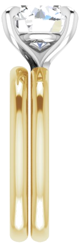 Sužadėtuvių Žiedas „Solitaire“ 585 Baltojo Ir Geltonojo Aukso Round 9.4mm (9)