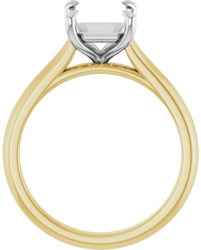 Sužadėtuvių Žiedas „Claw-Prong“ 14k yellow/white gold Emerald 9mm x 7mm (2)