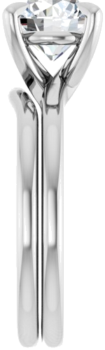 Sužadėtuvių Žiedas 14k white gold Round 8mm (9)