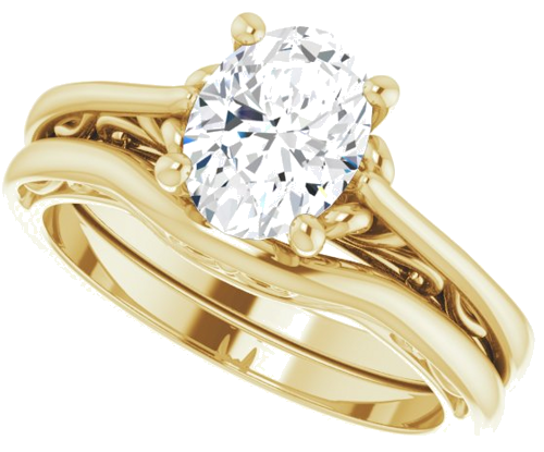 Sužadėtuvių Žiedas „Solitaire“ 14k yellow gold Oval 8mm x 6mm (10)