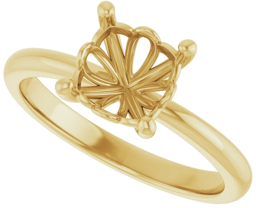 Sužadėtuvių Žiedas 18k yellow gold Cushion 7mm (5)