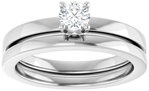 10K White 4.1 mm Round Solitaire Engagement Ring Mounting (8)