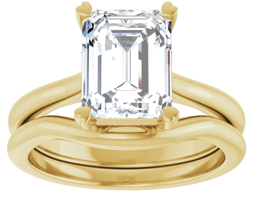 Sužadėtuvių Žiedas „Hearts on Top™“ 14k yellow gold Emerald 9mm x 7mm (8)