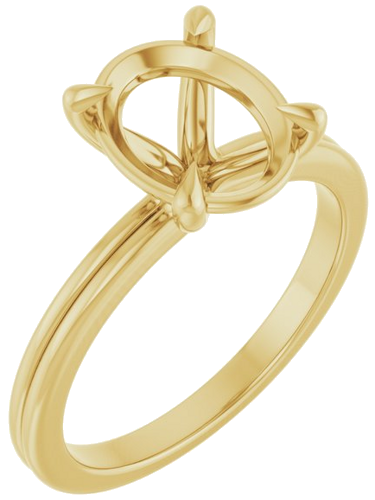 Sužadėtuvių Žiedas „Claw-Prong Solitaire“ 14k yellow gold Oval 10mm x 8mm (1)