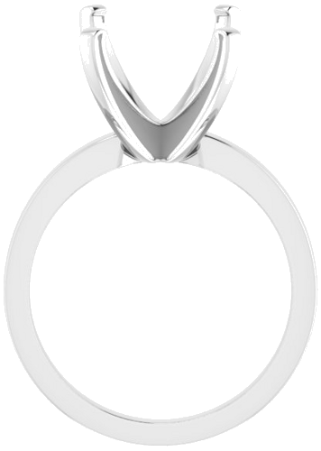 Sterling Silver 12x10 mm Emerald Solitaire Engagement Ring Mounting (2)