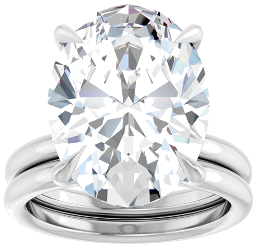 Sužadėtuvių Žiedas „Claw-Prong Solitaire“ 14k white gold Oval 16mm x 12mm (8)