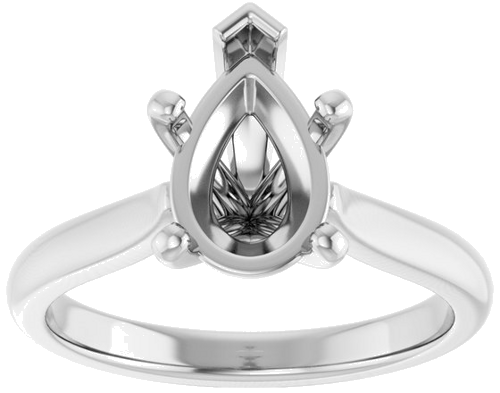 Sužadėtuvių Žiedas 14k white gold Pear 10mm x 7mm (3)