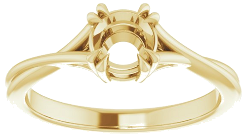 Sužadėtuvių Žiedas „Solitaire“ 585 Geltonojo Aukso Round 5.5mm (3)