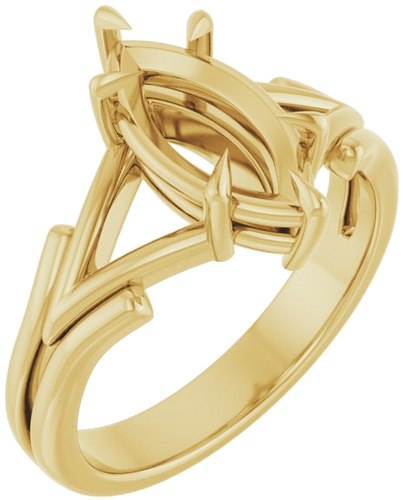 Sužadėtuvių Žiedas „Claw-Prong Solitaire“ 14k yellow gold Marquise 12mm x 6mm (1)