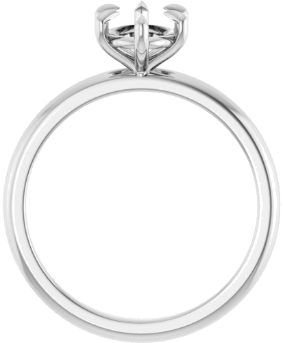 14K White 8x6 mm Oval Solitaire Engagement Ring Mounting (2)