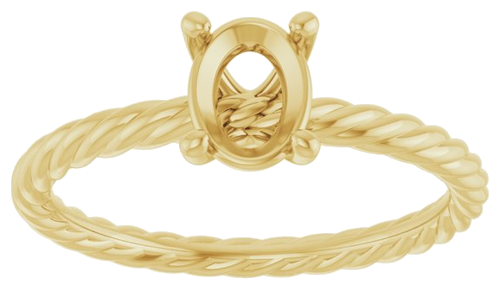 Sužadėtuvių Žiedas „Solitaire“ 585 Geltonojo Aukso Oval 7mm x 5mm (3)