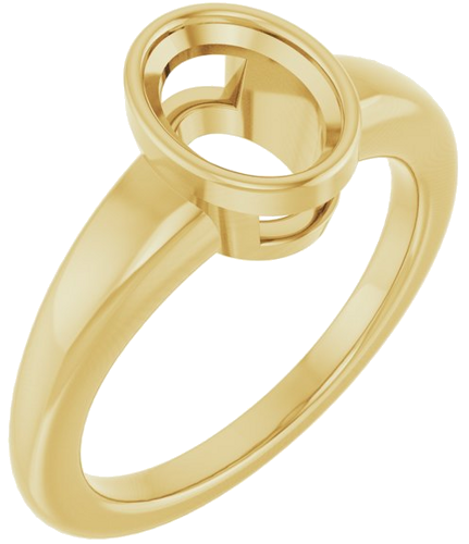 Sužadėtuvių Žiedas „Bezel-Set Solitaire“ 14k yellow gold Oval 8mm x 6mm (1)