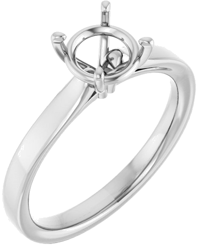 Sužadėtuvių Žiedas „Solitaire“ 14k white gold Round 6.5mm (1)