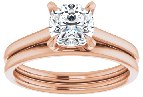 Sužadėtuvių Žiedas „Solitaire“ 585 Rožinis Aukso Cushion 6mm (8)