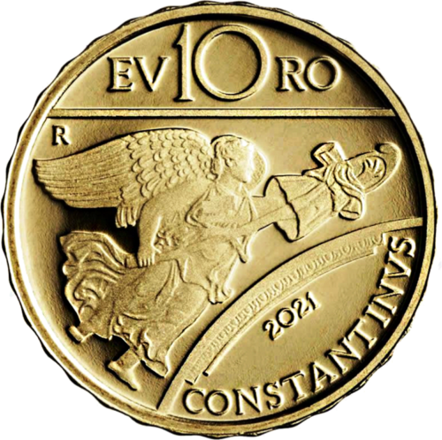 3 g Konstantinas (Romos Imperatoriai) 2021 Italija 10 eurų auksinė moneta (2)