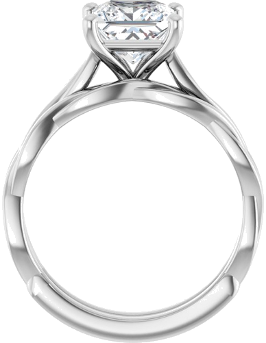 Sužadėtuvių Žiedas „Infinity-Inspired“ 14k white gold Square 6.5mm (7)