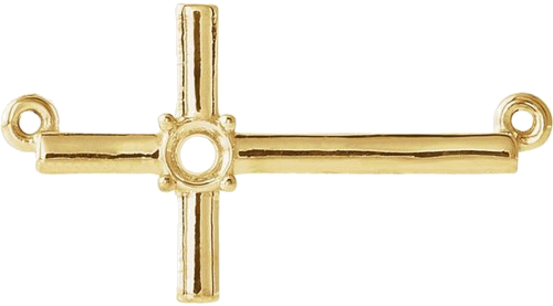 Pakabukas „Sideways Cross“ 14k yellow gold Round 2.5mm (1)