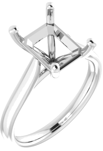 Sužadėtuvių Žiedas „Solitaire“ 950 Platinos Emerald 10mm x 8mm (1)