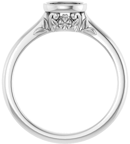 14K White 6x4 mm Oval Solitaire Engagement Ring Mounting (2)